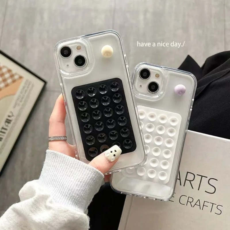 Wall Sticker - シリコン吸着式スマホホルダーマット多機能吸盤壁掛けスタンド正方形滑り止め片面ケースマウント背面ステッカー