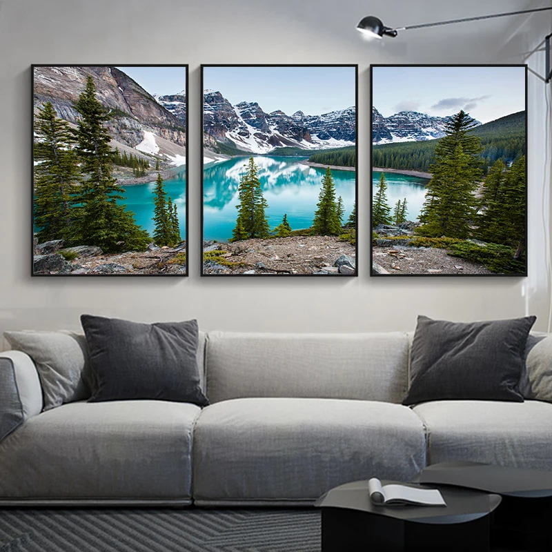 Abstract Canvas Set - 3枚セット 自然の森の風景 キャンバスポスター 絵画 ウォールアート モダン