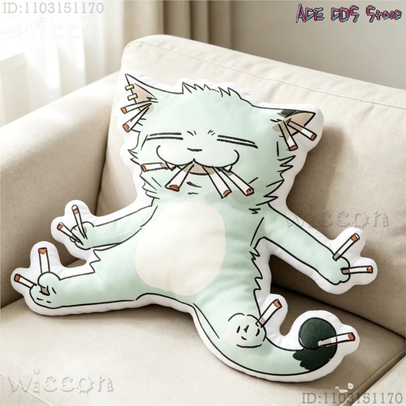 コスプレ チェーンスモーカー キャット ヤニコ サトウ 40 - Throw Pillow のレビューと価格