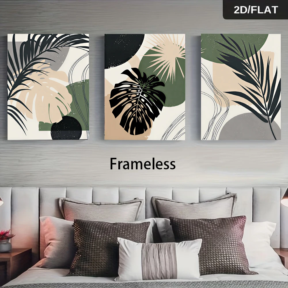 複数のサイズ展開、フレームなしのキャンバス絵画3点セット。モ - Abstract Canvas Set のレビューと価格