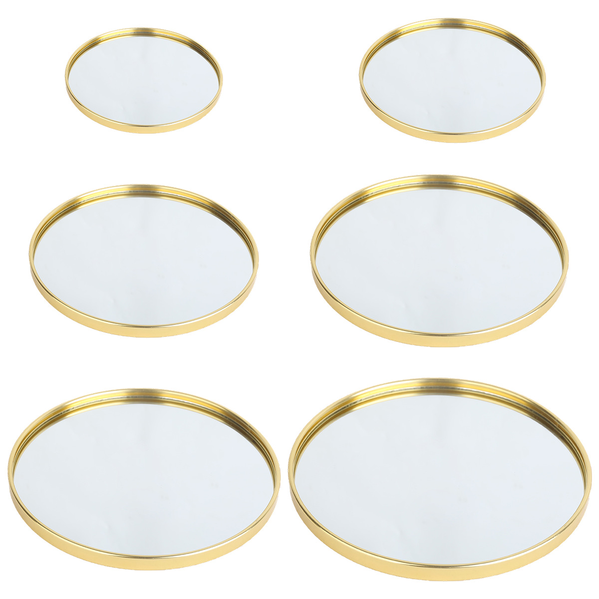 ゴールドトーンの丸型ミラートレイ、ジュエリーやアロマセラピー - Decorative Mirror のレビューと価格