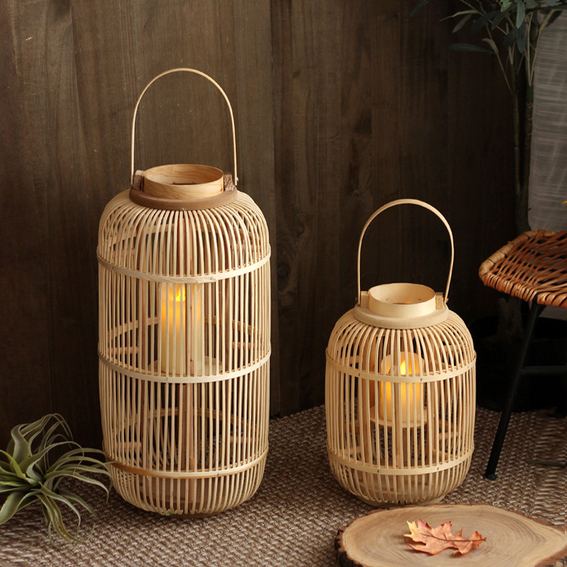 手作りの竹製風灯、床置きキャンドルスタンド、茶室やホテル、サ - Candle Holder Decor のレビューと価格
