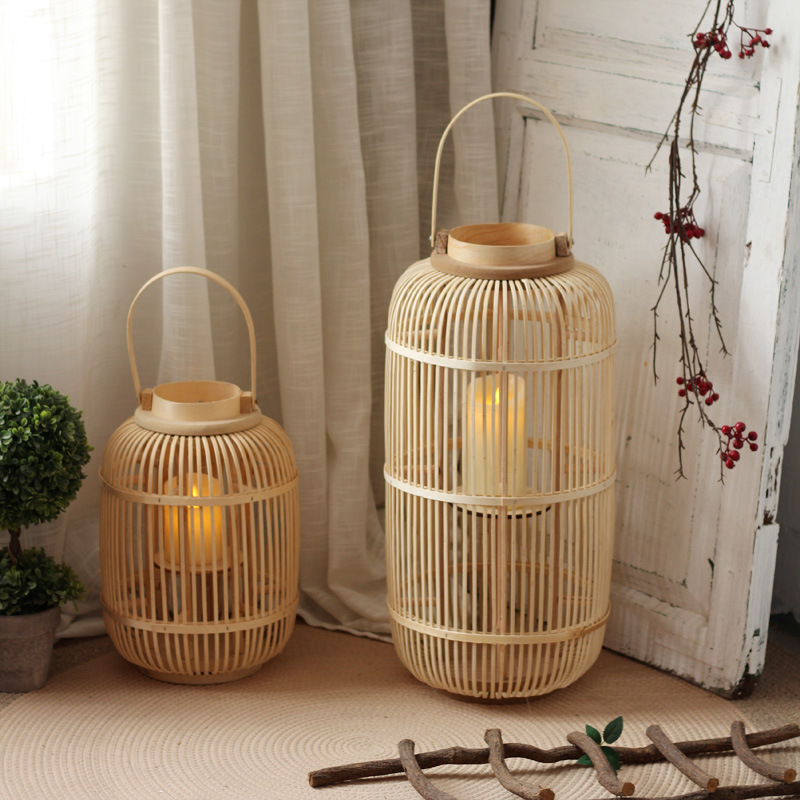 手作りの竹製風灯、床置きキャンドルスタンド、茶室やホテル、サ - Candle Holder Decor のレビューと価格