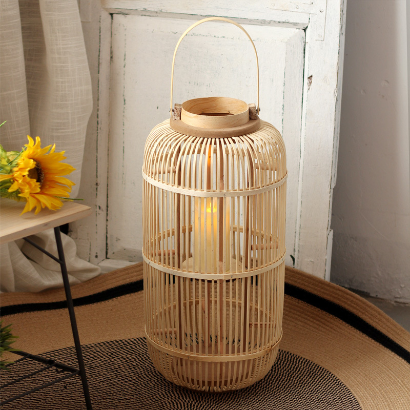 手作りの竹製風灯、床置きキャンドルスタンド、茶室やホテル、サ - Candle Holder Decor のレビューと価格