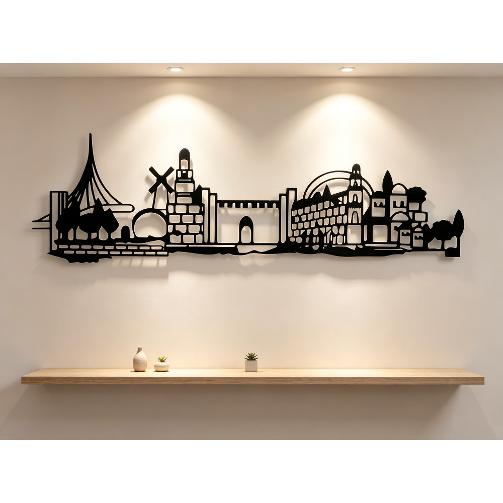 CIFBUY メタルウォールアート エルサレムスカイライン装 - Wall Art のレビューと価格