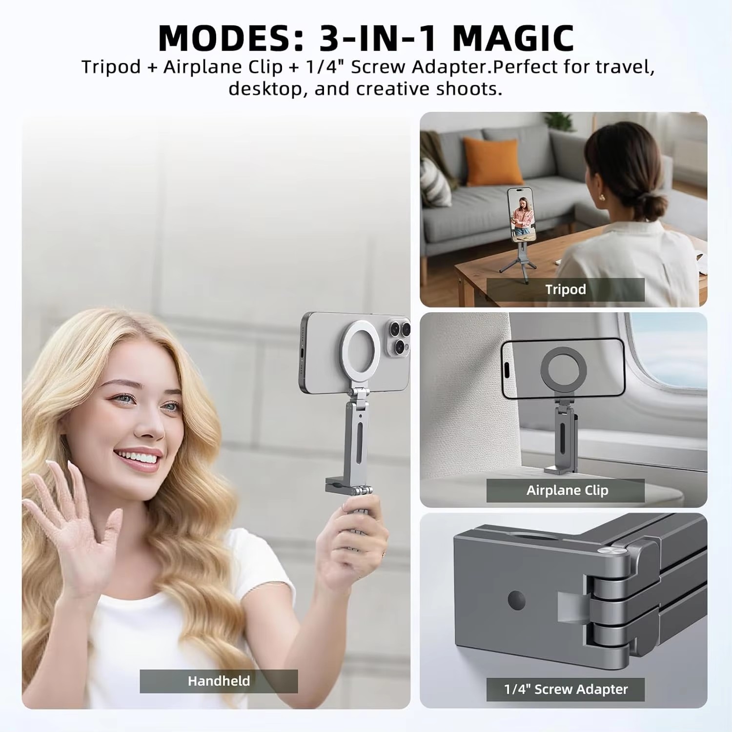 ユニバーサル磁気式スマホホルダー 旅行必需品 フレキシブル回 - Wall Art のレビューと価格