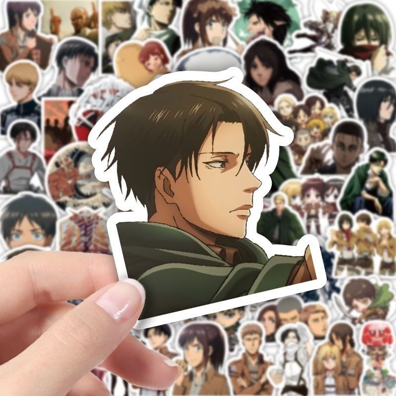 60枚入り 進撃の巨人 アニメステッカー かわいい 防水デカ - Wall Sticker のレビューと価格