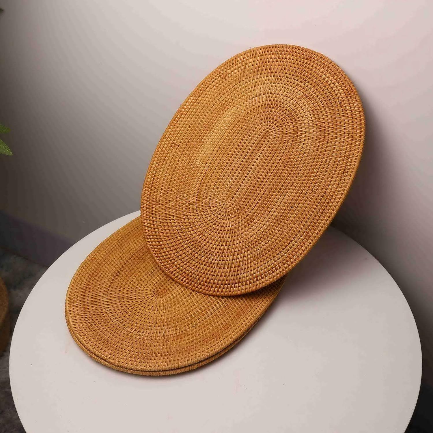 環境に優しい籐製モダンオーバルテーブルランナー プレースマッ - Table Runner のレビューと価格