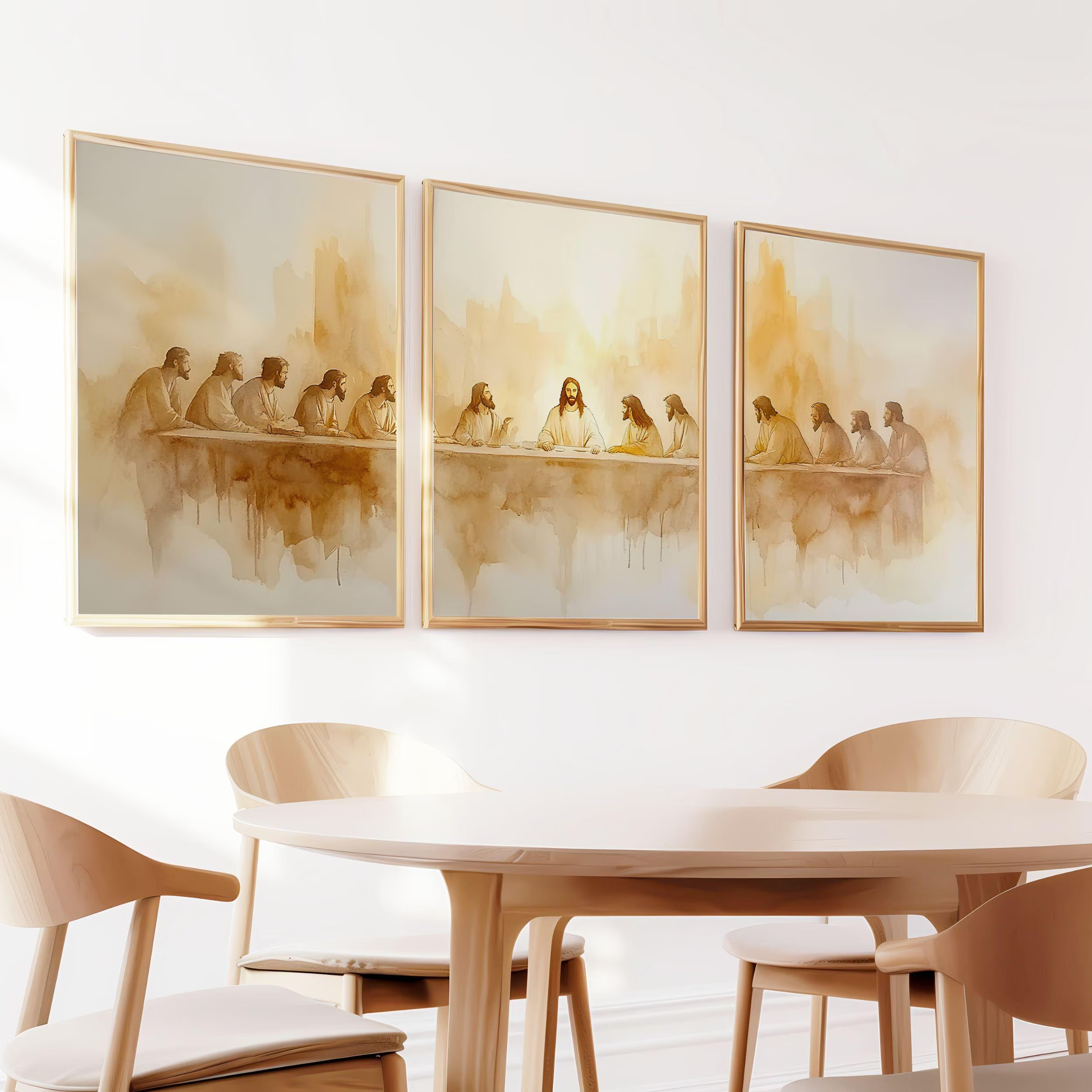 3枚セット 最後の晩餐 ウォールアートポスター イースター  - Abstract Canvas Set のレビューと価格