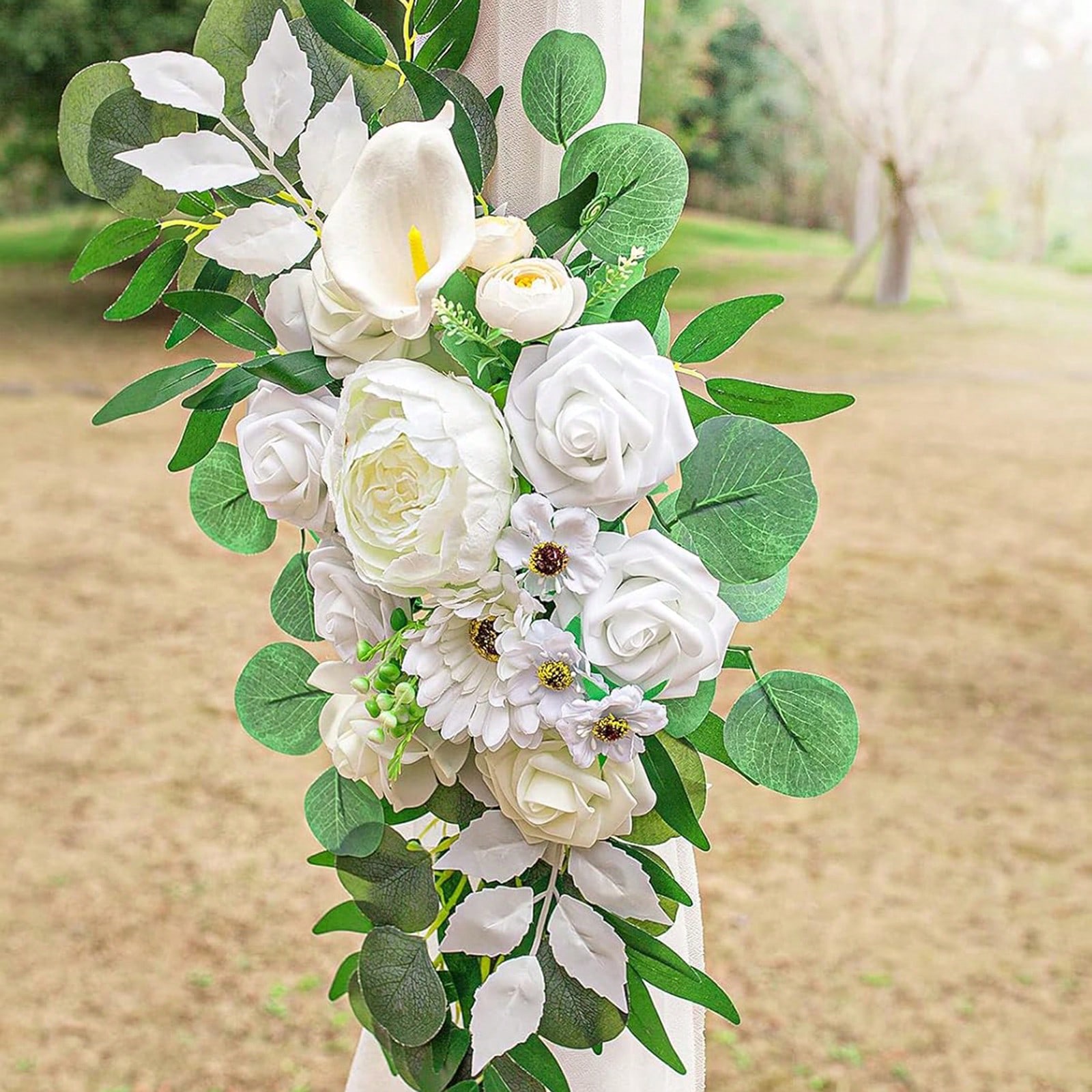 ウェディングアーチ用の花、装飾用の人工花、2個入りの花の装飾 - Table Runner のレビューと価格
