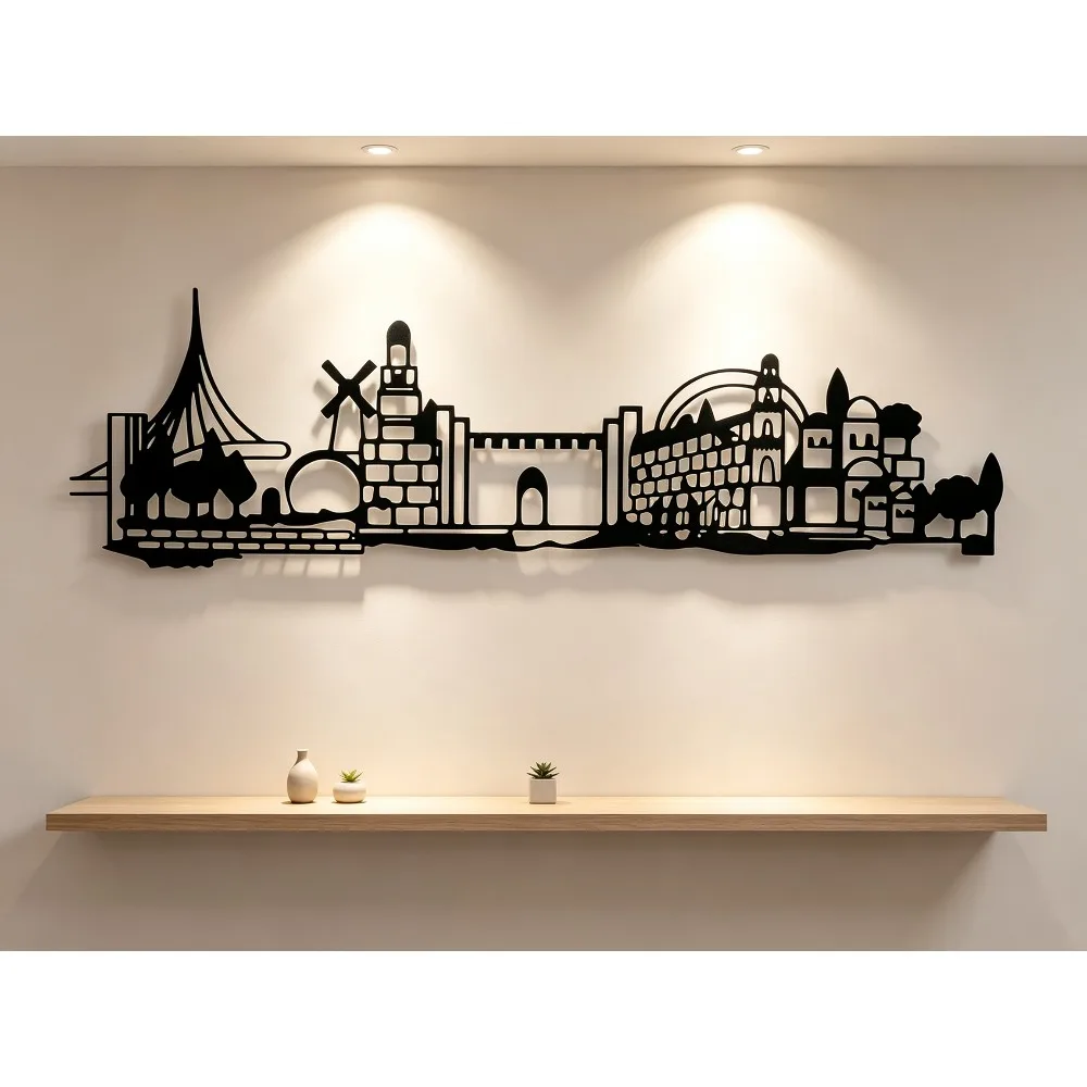 CIFBUY 鉄製ウォールアート エルサレムのスカイライン  - Wall Art のレビューと価格