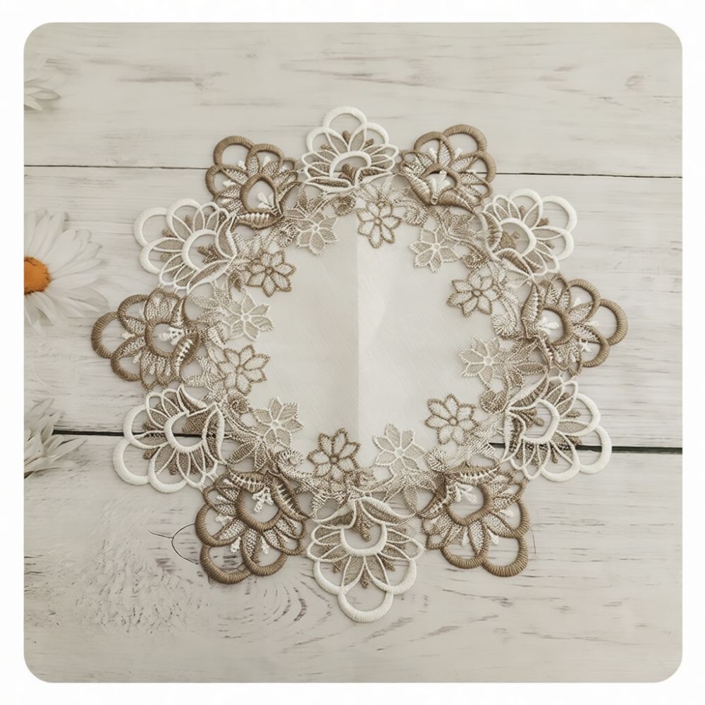 高品質の水溶性レースを使用した、ポリエステル製の刺繍テーブル - Table Runner のレビューと価格