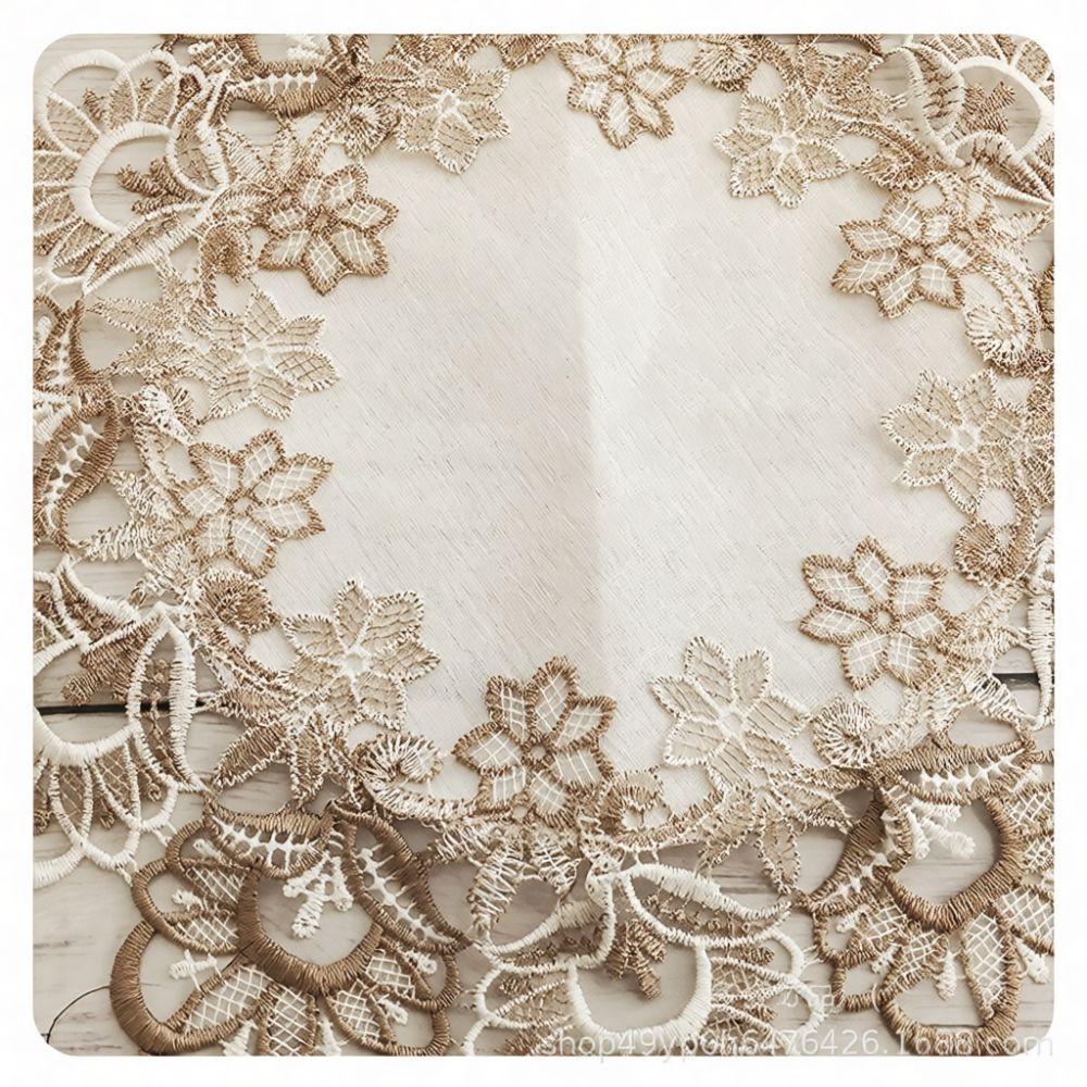 高品質の水溶性レースを使用した、ポリエステル製の刺繍テーブル - Table Runner のレビューと価格
