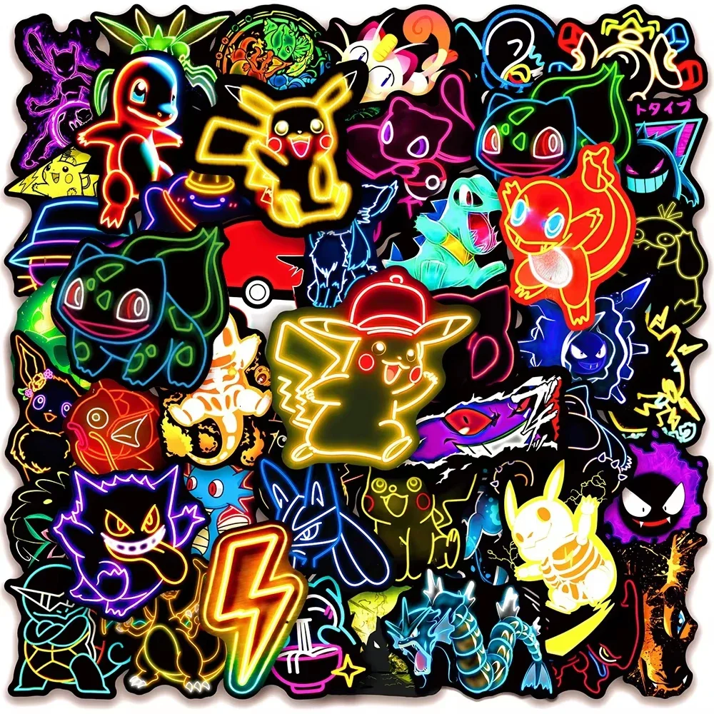 100個入り ネオンカラー ポケモン ステッカー 防水 DI - Wall Sticker のレビューと価格